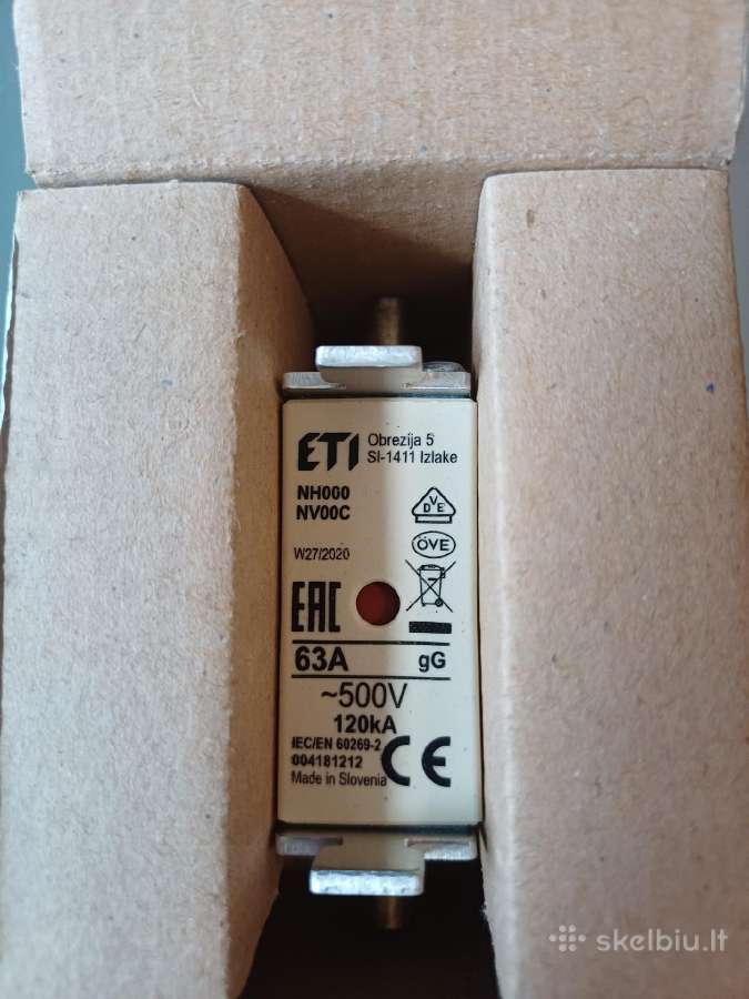 Saugiklis Eti 63a Nh000 ir kiti priedai - nuotraukos Nr. 2