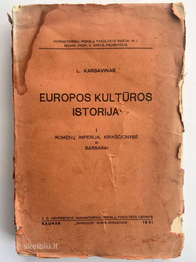 Europos kultūros istorija I dalis 1931 - nuotraukos Nr. 2