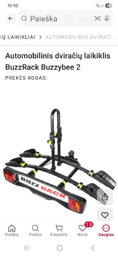Automobilinis dviračiu laikiklis Buzzrack Buzzybee