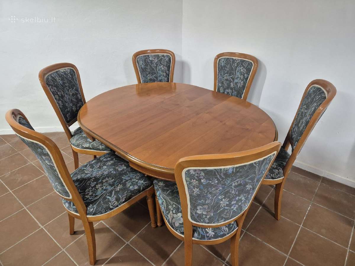Itališkas medinis stalas su kėdėmis - nuotraukos Nr. 3