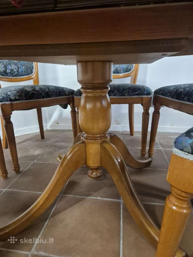 Itališkas medinis stalas su kėdėmis - nuotraukos Nr. 7