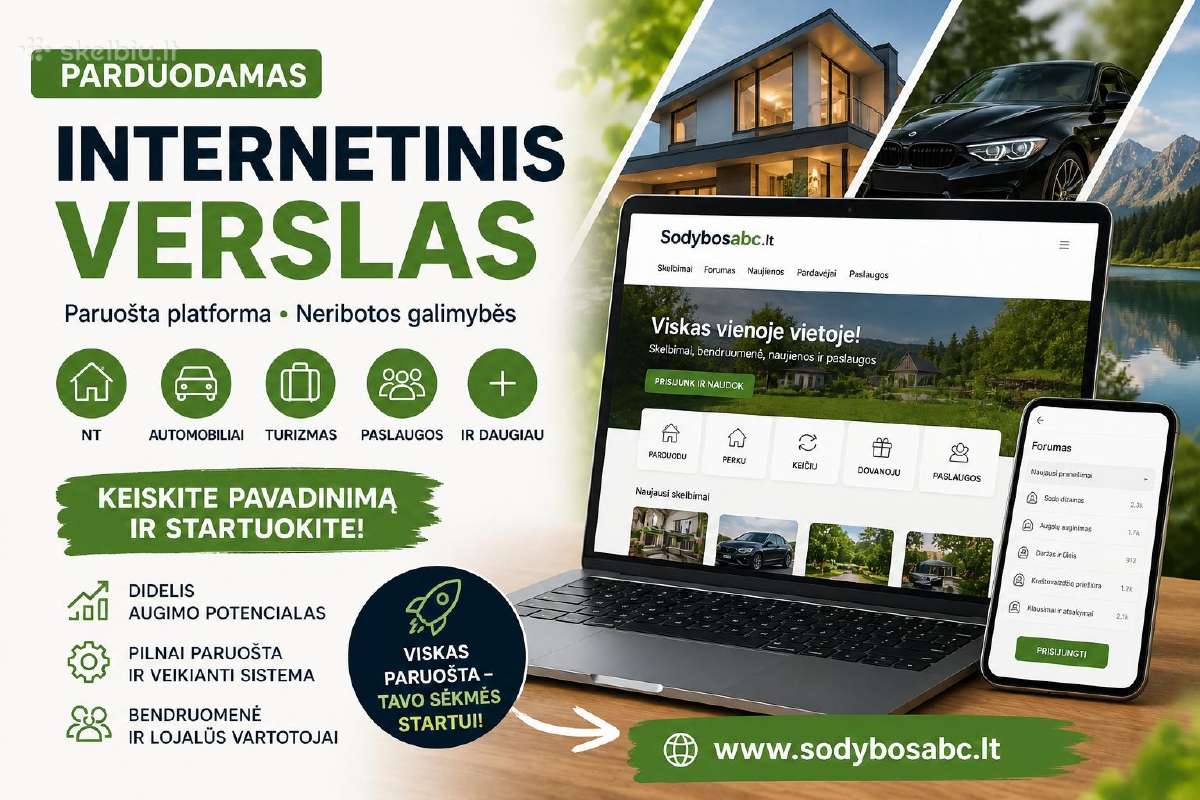 Parduodu svetainę - verslo idėją