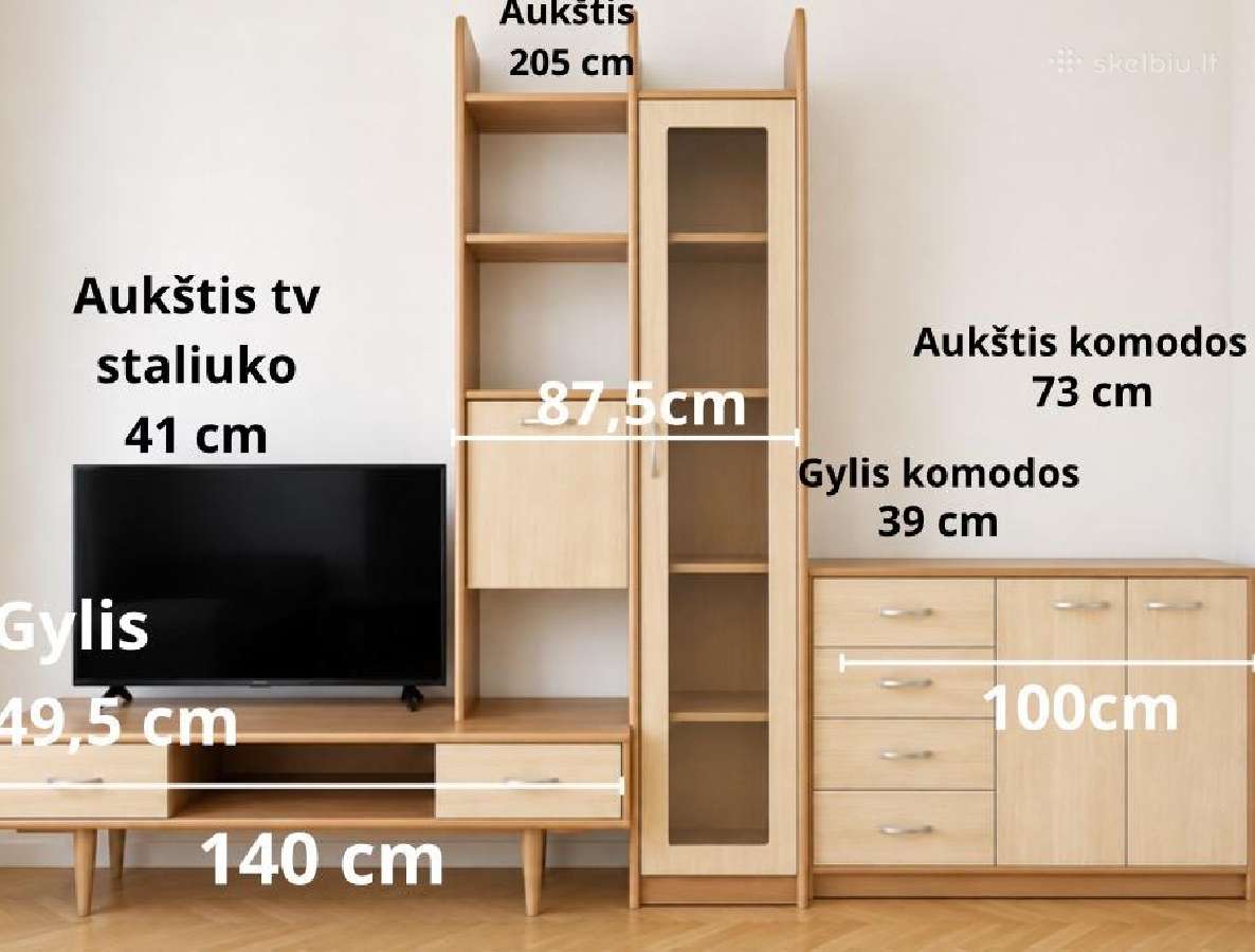 Šviesus svetainės baldų komplektas - nuotraukos Nr. 2