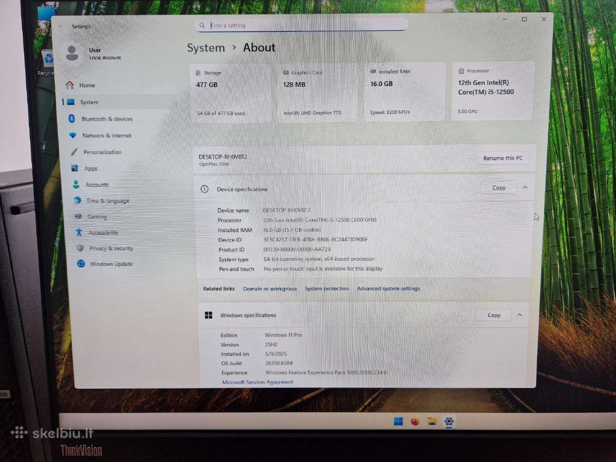 Dell Optiplex 5000 i5 12gen kompiuterio komplektas - nuotraukos Nr. 3