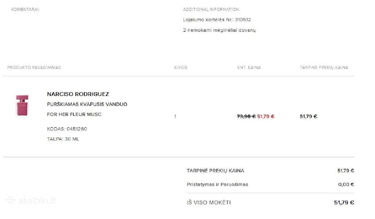 Narciso Rodriguez Fleur Musc 30ml kvepalai - nuotraukos Nr. 3
