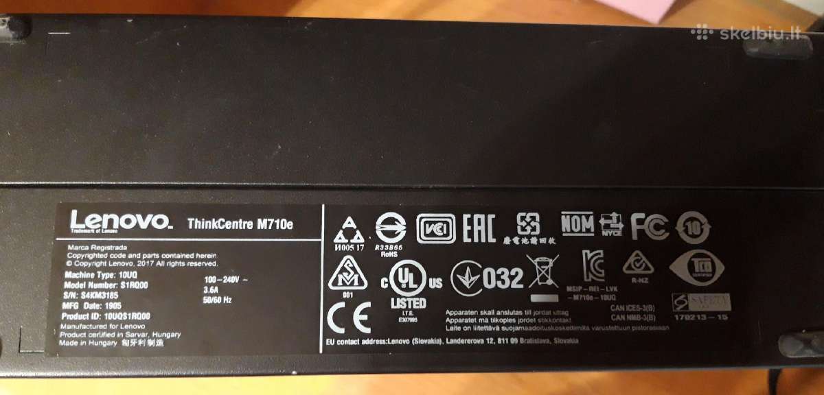 Lenovo mažas sff kompiuteris (intel 7 karta) - nuotraukos Nr. 4