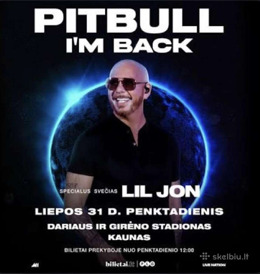 Bilietas į Pitbull koncertą
