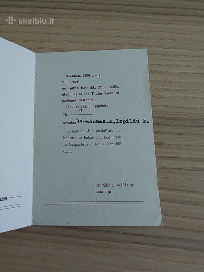 Latvija kvietimas dalyvauti rinkimuose 1986 - nuotraukos Nr. 2