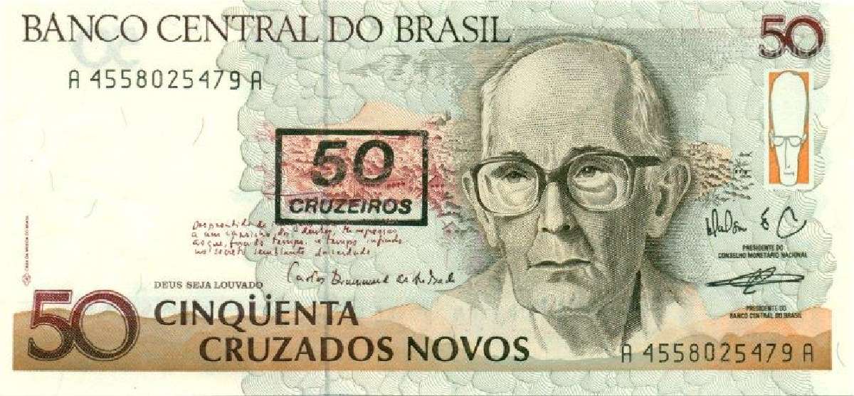 Brazil 50 cruzeiros 1990. Unc. P - nuotraukos Nr. 2