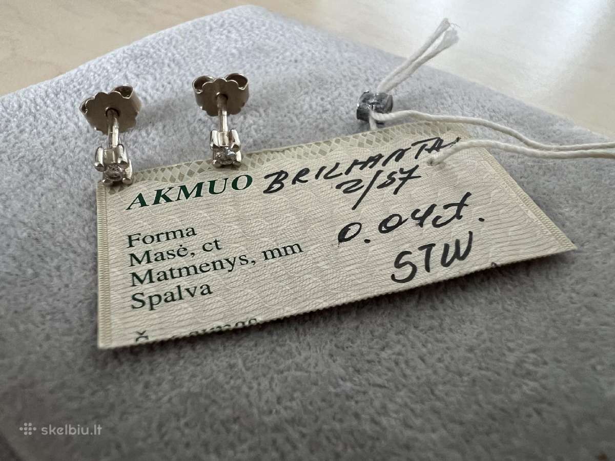 Nedidukai auskariukai su deimantukais - nuotraukos Nr. 4