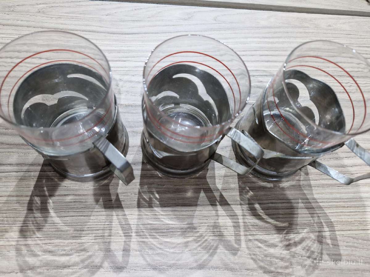 Senoviniai stiklinių laikikliai podstakanikai - nuotraukos Nr. 4