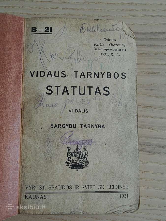 Vidaus tarnybos statutas 1931 - nuotraukos Nr. 2