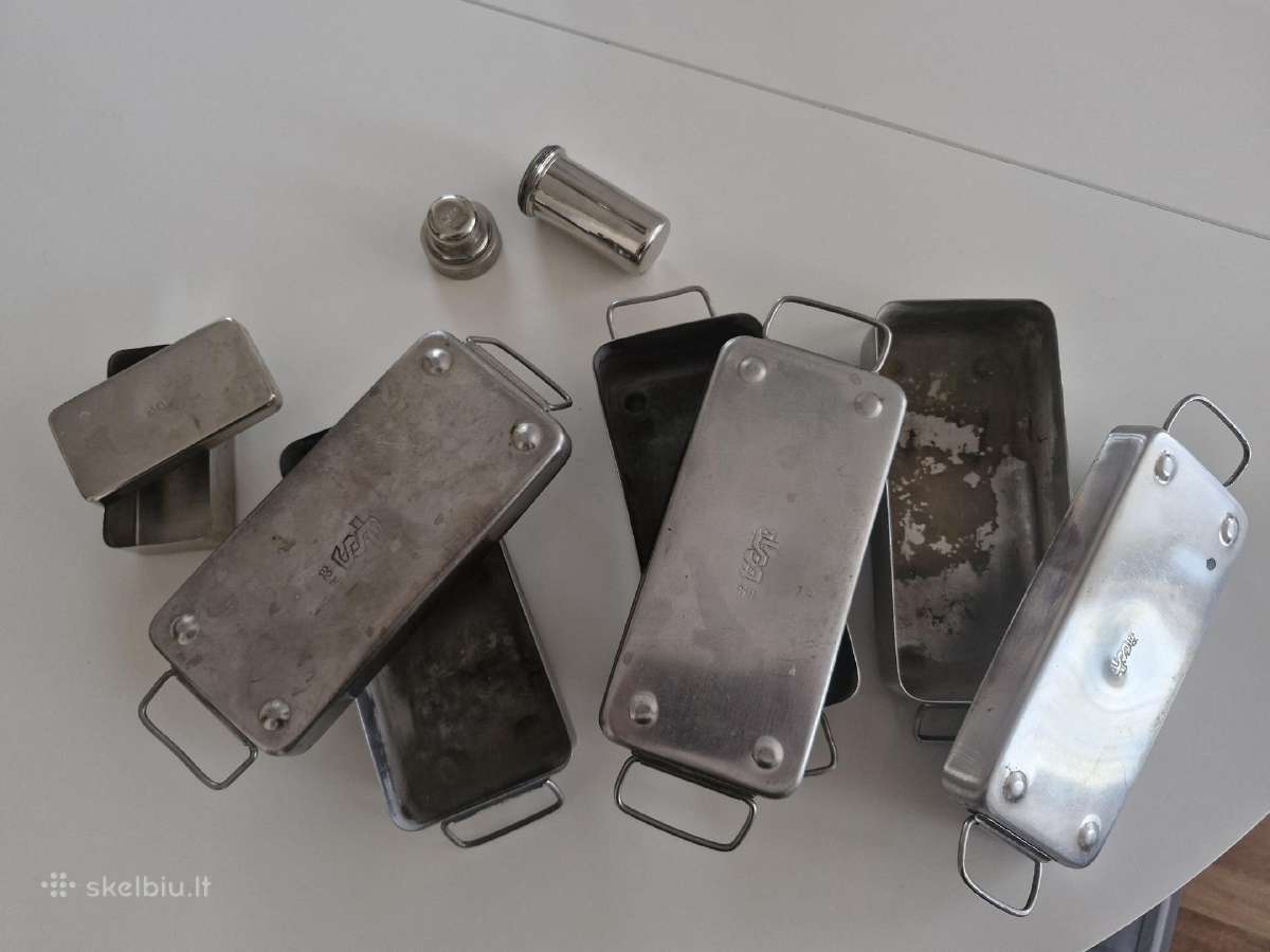 Senovinės nr.plieno medicininės dėžutės ir kapsulė