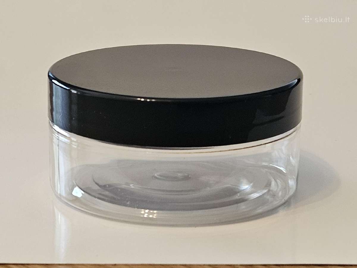 100 ml plastikinis indelis su juodu dangteliu