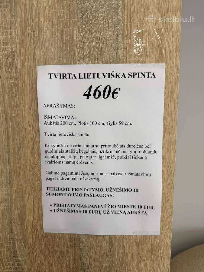 Lietuviškos naujos spintos nauja spinta lietuviška - nuotraukos Nr. 5