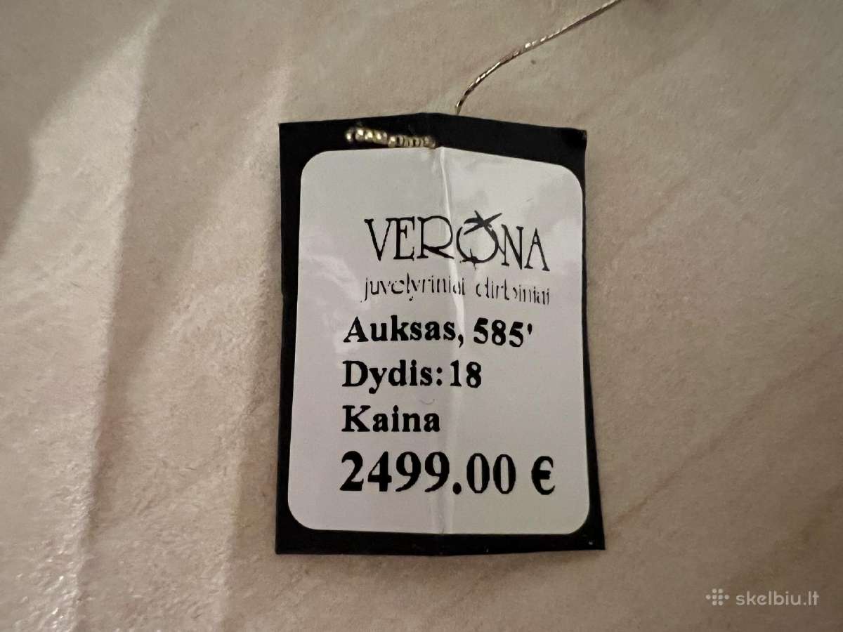 Auksinis žiedas su safyru ir briliantais - nuotraukos Nr. 7