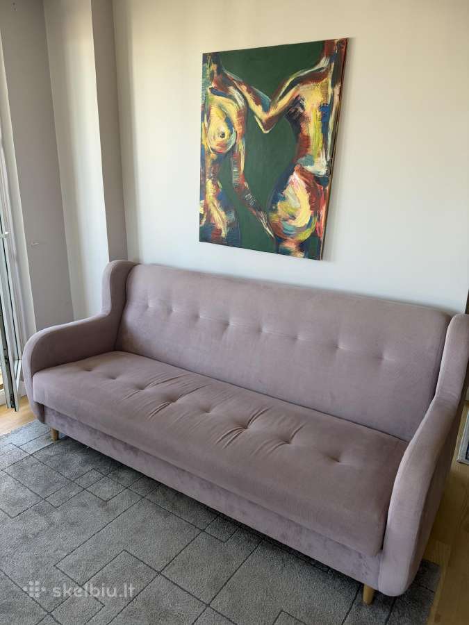 „Dizaineriška veliūrinė sofa-lova Glamour (rožinė/ - nuotraukos Nr. 2