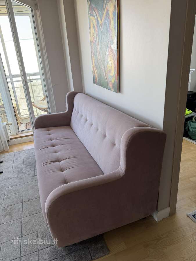 „Dizaineriška veliūrinė sofa-lova Glamour (rožinė/ - nuotraukos Nr. 3