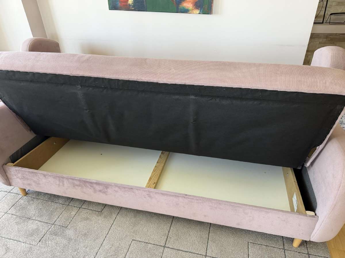 „Dizaineriška veliūrinė sofa-lova Glamour (rožinė/ - nuotraukos Nr. 4