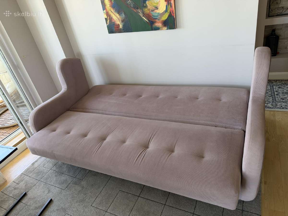 „Dizaineriška veliūrinė sofa-lova Glamour (rožinė/ - nuotraukos Nr. 5