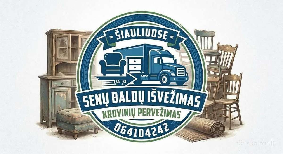 Senų baldų išvežimas  Šiauliai