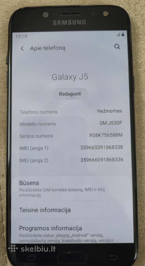 Parduodu naudota, veikianti telefona Samsung J5 - nuotraukos Nr. 2