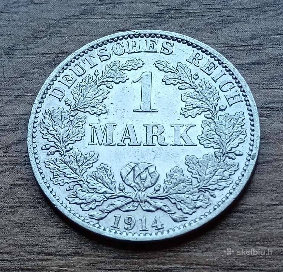 Sidabrinė Vokietijos Imperijos 1 markė 1914 m. A