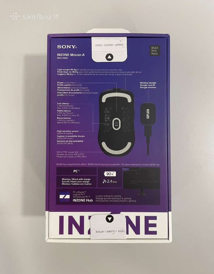 Sony inzone mouse-a (mse-g500) kompiuterinė pelė - nuotraukos Nr. 2