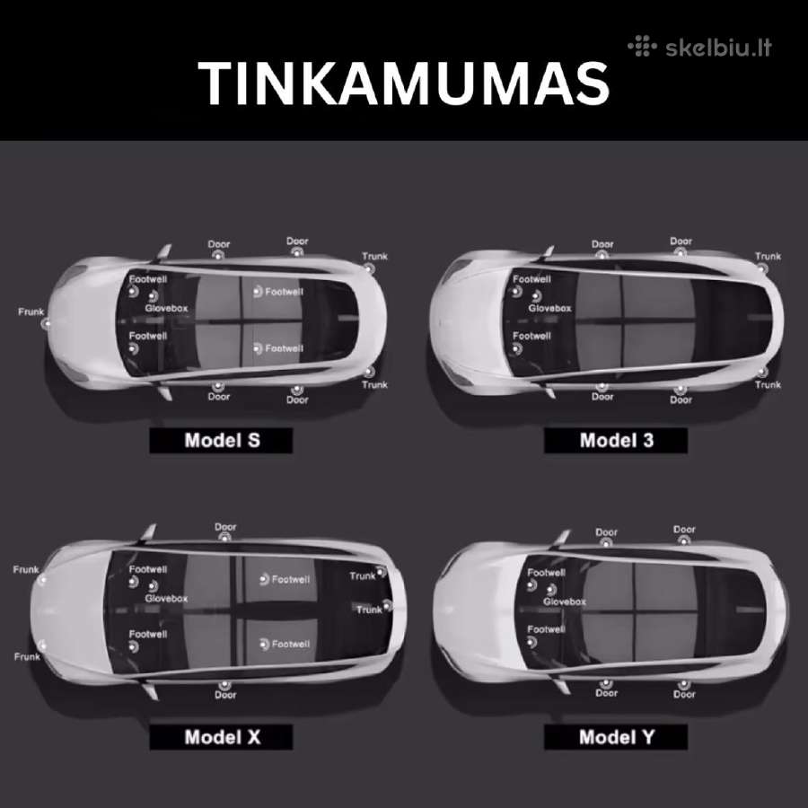 Tesla durų projekcinis, salono apšvietimas - nuotraukos Nr. 6