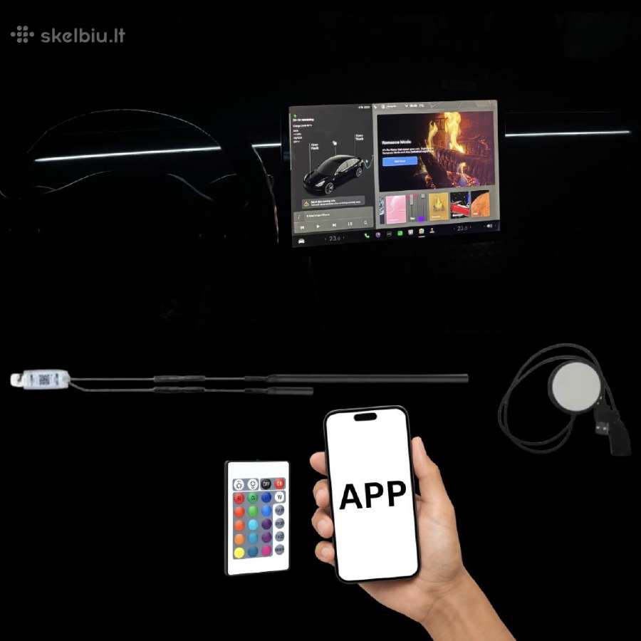 Tesla durų projekcinis, salono apšvietimas - nuotraukos Nr. 7
