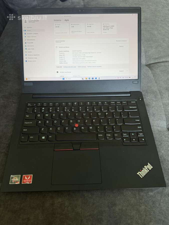 Thinkpad E495 14 16/256gb Ryzen 5 - nuotraukos Nr. 6