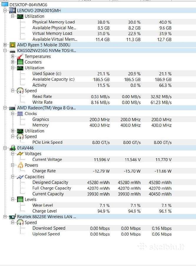 Thinkpad E495 14 16/256gb Ryzen 5 - nuotraukos Nr. 8