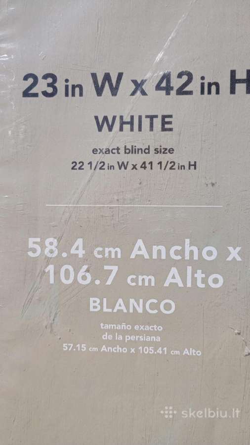 Dovanoju Žaliuzės: 58,4cm plotisx106,7cm aukštis