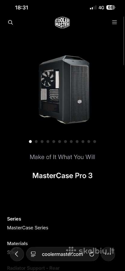 Cooler Master Mastercase Pro 3 Pc korpusas.