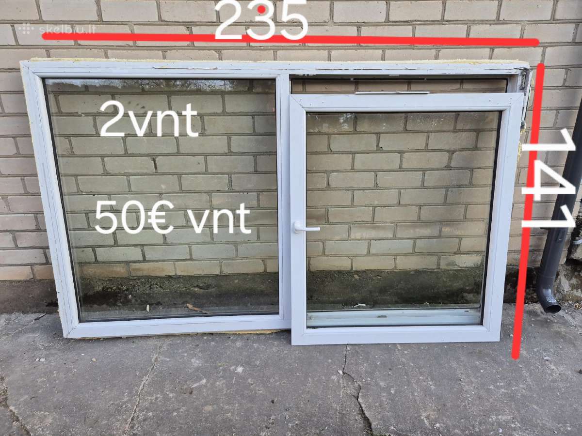 Naudoti plastikiniai langai