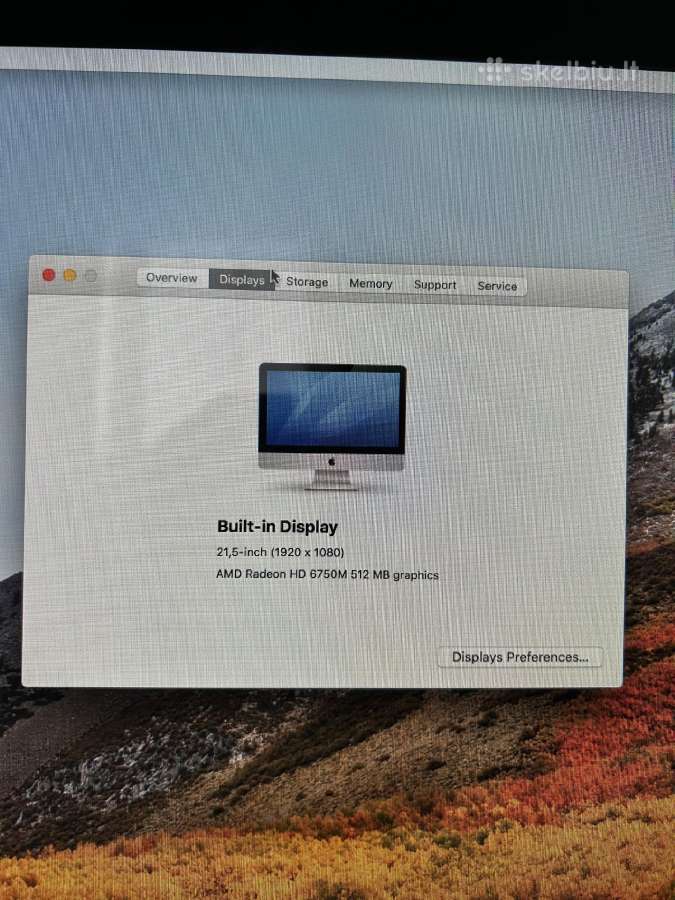 Apple iMac 21.5 i5 12gb RAM 250 GB SSD +pele, klav - nuotraukos Nr. 4