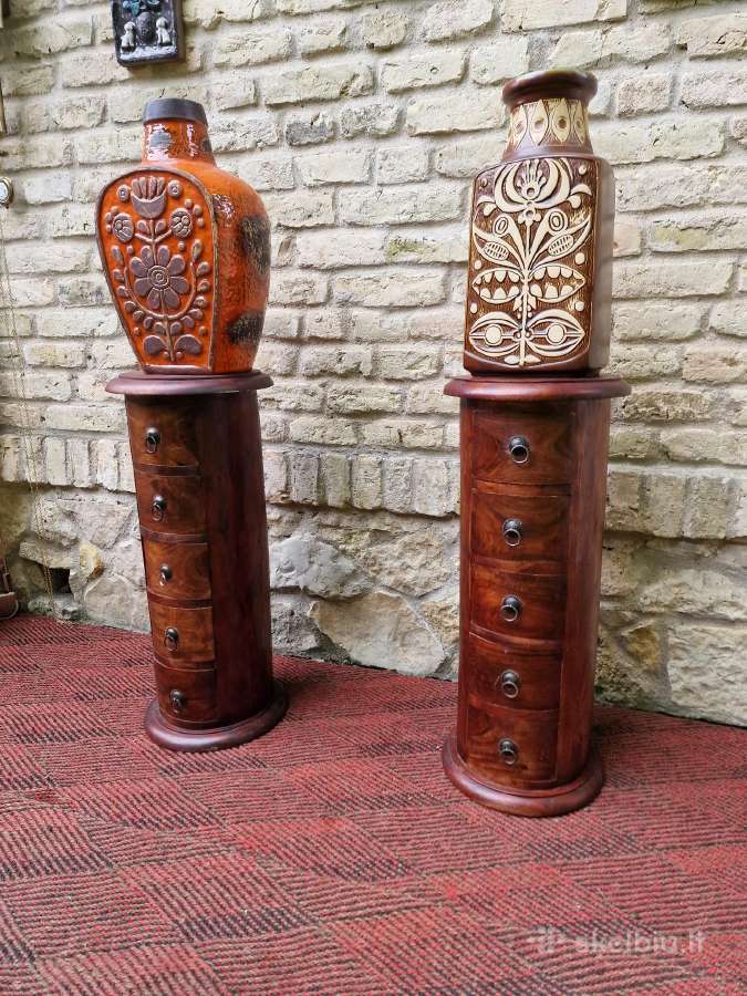 Vintažinės dalbergijos masyvo komodos/kolonos - nuotraukos Nr. 22