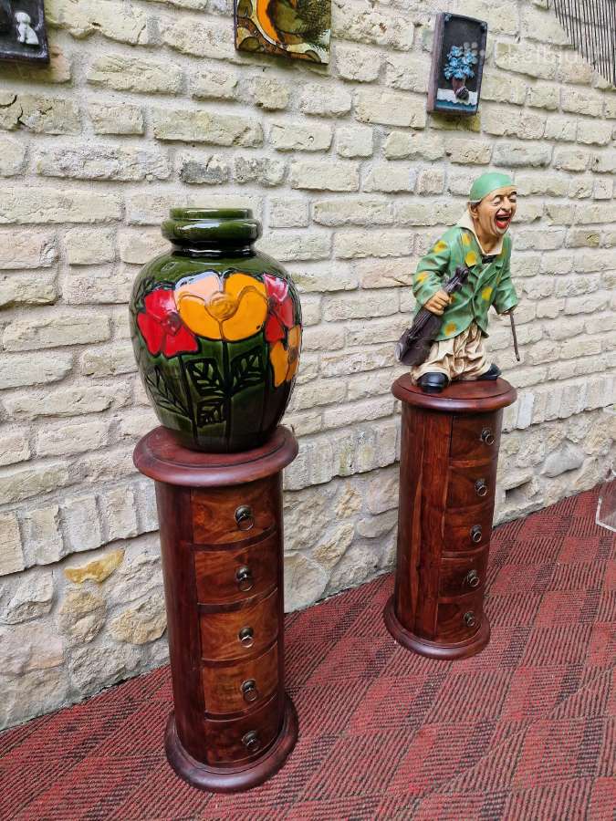 Vintažinės dalbergijos masyvo komodos/kolonos - nuotraukos Nr. 32