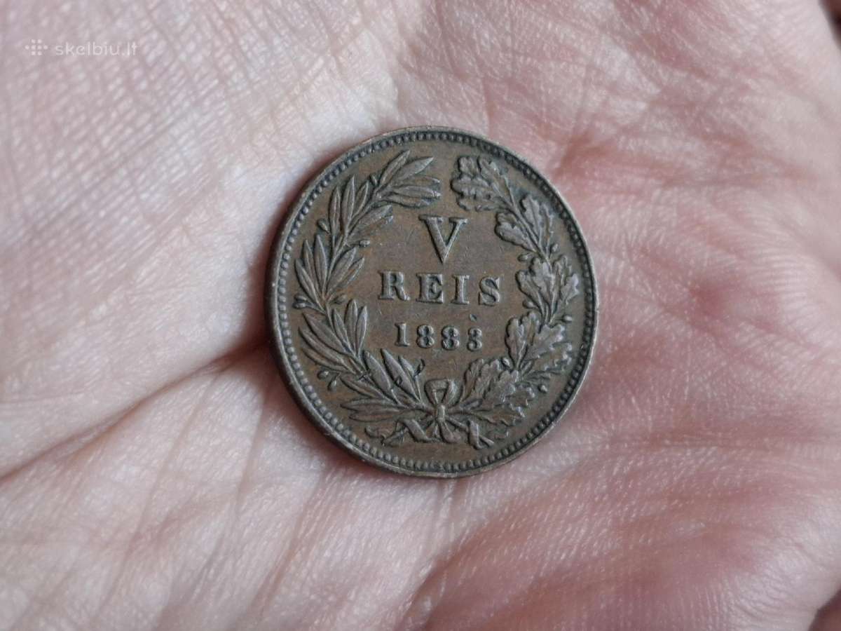 Portugalija 5 reis 1883