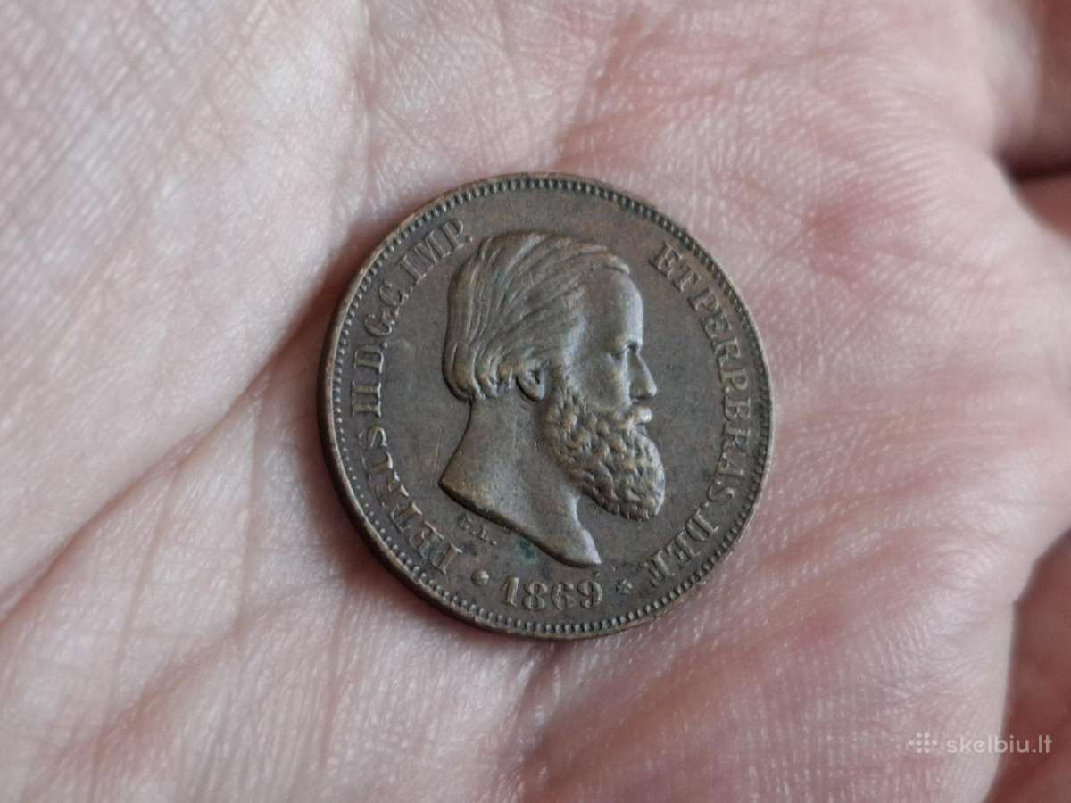 Brazilija 10 reis 1869 - nuotraukos Nr. 2