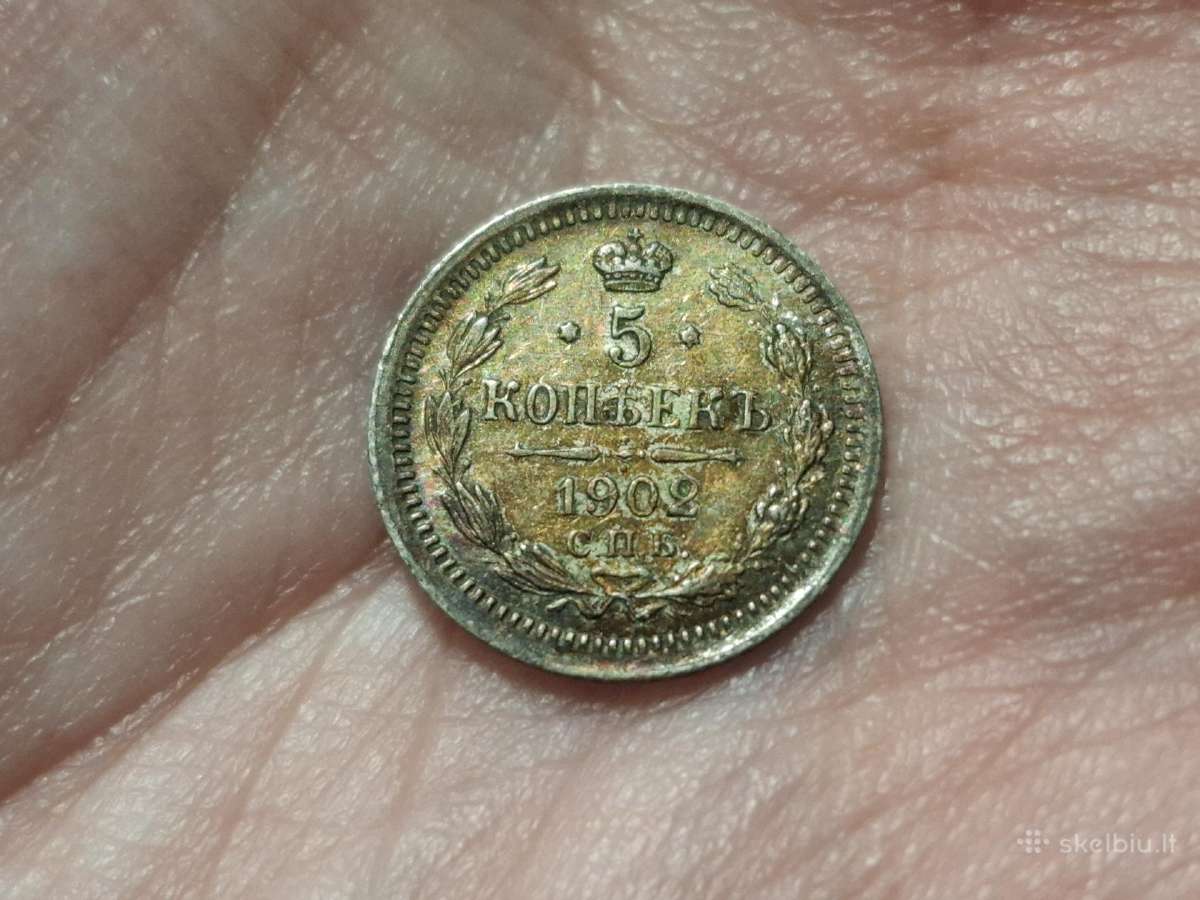 Rusija 5 kapeikos 1902 sidabras