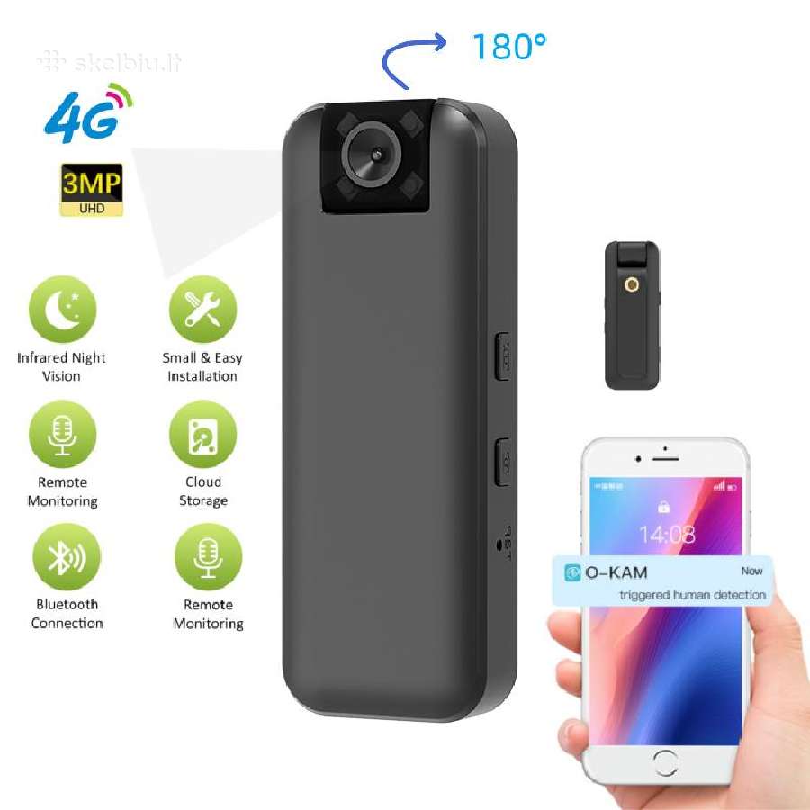 4G mini 4k raiškos kamera su Sim kortele - nuotraukos Nr. 7
