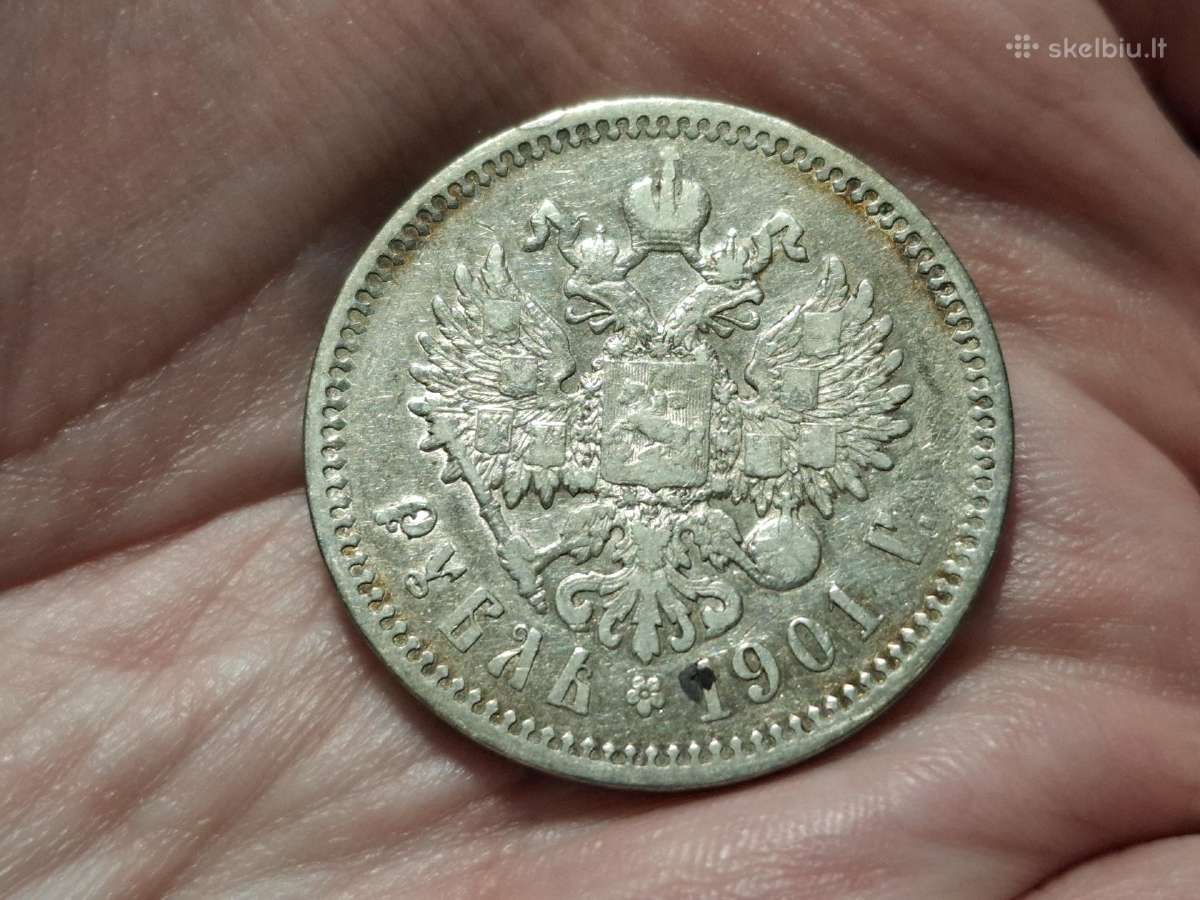Rusija 1 rublis 1901 sidabras