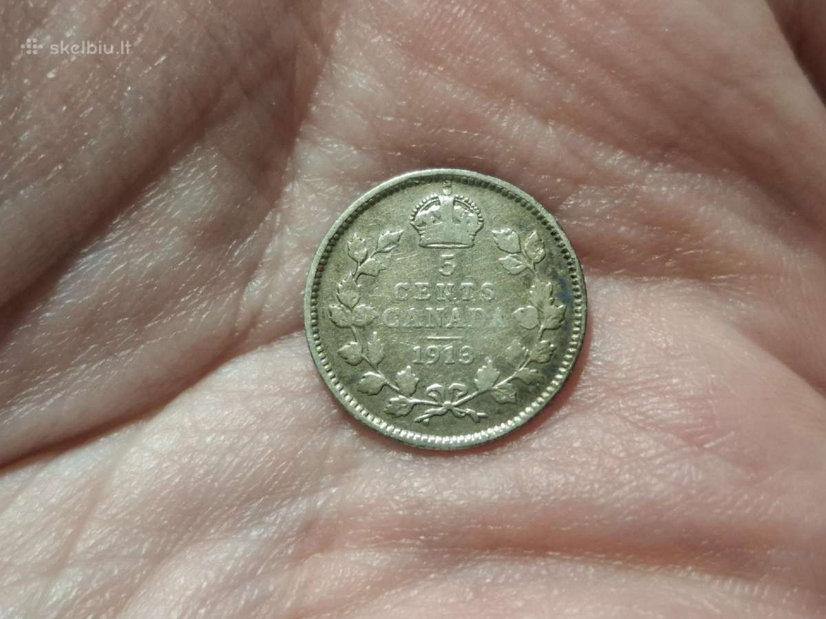Kanada 5 centai 1913 sidabras