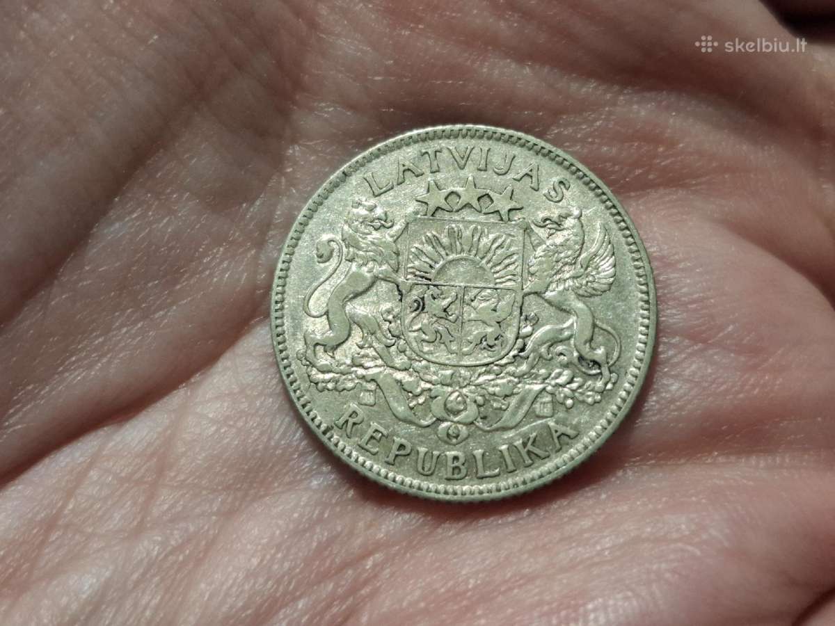 Latvija 1 latas 1924 sidabras - nuotraukos Nr. 2