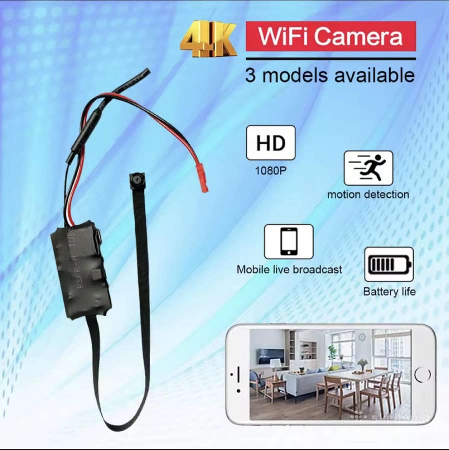 Įmontuojama mini 4k raiškos WiFi kamera