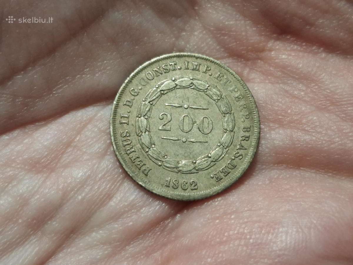 Brazilija 200 reis 1862 sidabras