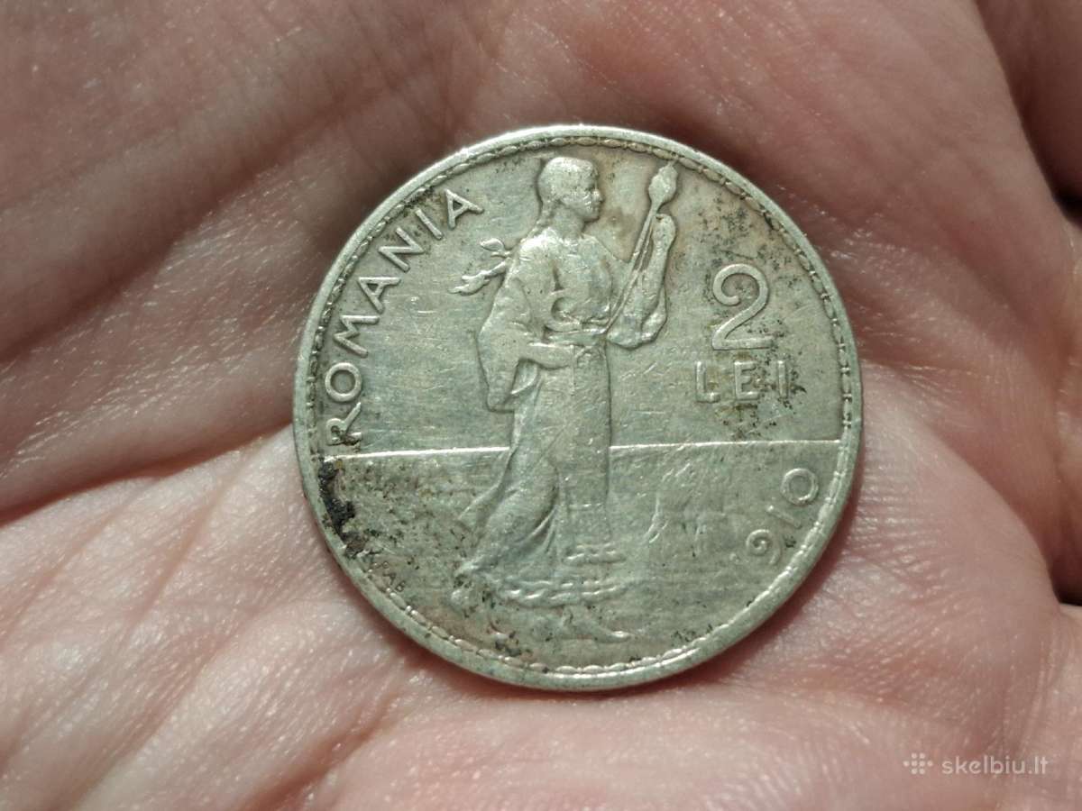 Rumunija 2 lei 1910 sidabras