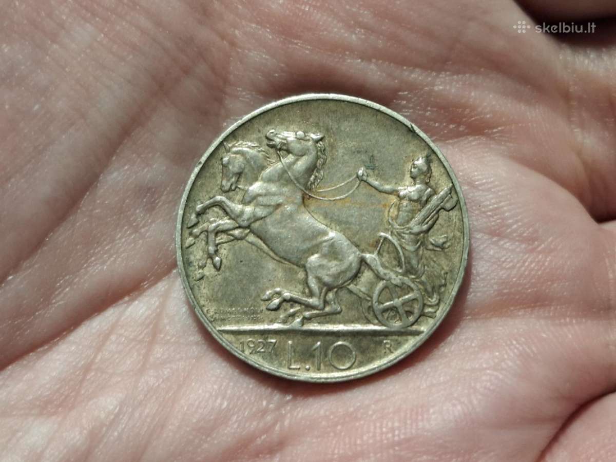 Italija 10 lirų 1927 sidabras