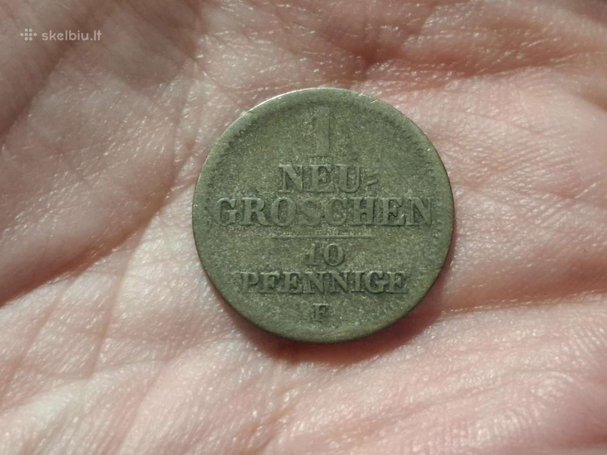 Saksonija 1 groschen 1854 sidabras